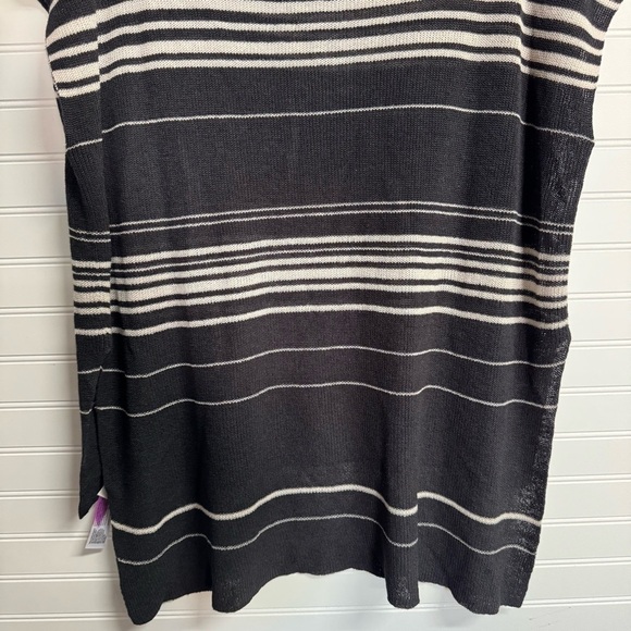 Eileen Fisher Sleeveless Organic Linen Crepe Knit Bateau Neck Poncho Sz M asymm - Picture 11 of 13